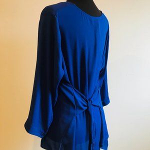NWT 41 Hawthorn Blue Flowy Blouse *Plus*